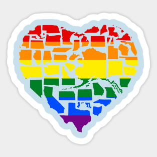 Gay Pride in all US States - Gay Rights Sticker